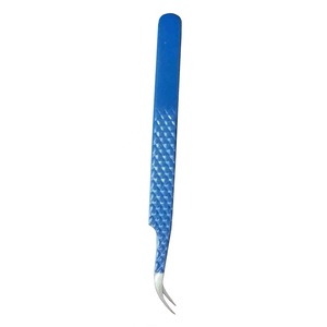 Pinzas Royal, las Mejores Pinzas para Extensión de Pestañas con Aislamiento, Hermosas Pinzas con Diseño de Diamantes, Color Azul, Acero Inoxidable - Product Image 5