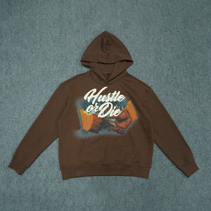 Sweat-shirt à capuche vert pour homme, coupe ample, en coton, décontracté, avec poche, imprimé œil sur le devant, pour l'automne - Product Image 4