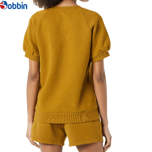 Ensemble de survêtement 2 pièces pour femme, style Hip Hop, avec logo personnalisé, pour l'été, manches courtes, 100% coton, séchage rapide, écologique, pour la gym et le fitness - Product Image 4