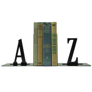 Serre-livres décoratifs en métal de A à Z, serre-livres modernes noirs en forme d'alphabet, pour le bureau, la maison, la bibliothèque, décoration d'étagères, cadeau unique - Product Image 1