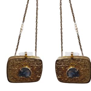 RF Artisanat Bohème Dames Métal Agate Multicolore Résine Rectangle Forme Sling Sacs Réglable Sangle Embrayages Sacs À Main À La Mode - Product Image 1