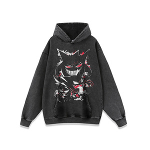 High Street print <b>vintage</b> retro hooded <b>sweatshirt</b> for men and women vibe hip-hop personality casual <b>oversized</b> hooded shirt - Product Image 1