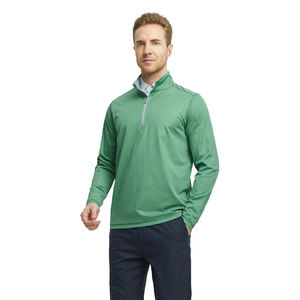 Camiseta Ligera Personalizada con Cierre de 3/4 para Hombre, Color Verde, Jersey Elástico en 4 Direcciones, Cuello Alto, Ecológica - Product Image 4