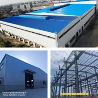 Estructura de Acero Pesado Moderna, Almacén Industrial Prefabricado, Taller, Edificio Metálico, Paneles Aislantes, Superficie Galvanizada