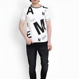 เสื้อยืดพิมพ์ลายตัวอักษรสำหรับผู้ชาย เสื้อยืดลำลองสไตล์สตรีทแวร์ แขนสั้น ผ้าฝ้าย แฟชั่นทันสมัย สไตล์ดีไซเนอร์ เสื้อฤดูร้อน - Product Image 4