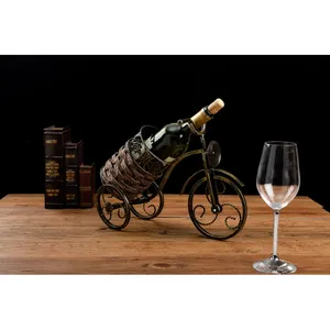 Porte-bouteille de vélo vintage en métal, design panier tressé, support décoratif fait main pour le stockage de vin/boissons, capacité 5L - Product Image 3
