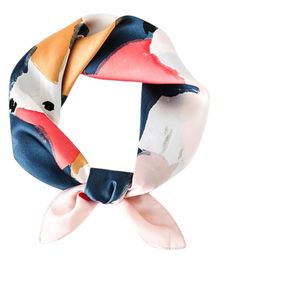 Women's Polyester <b>Square</b> <b>Scarf</b> - Printed Comfy Satin Silk-Feel Head Neck Stole Wrap - Product Image 2