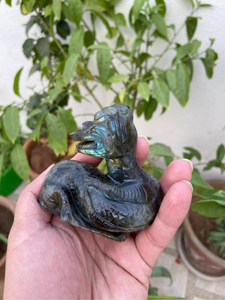 Figurine de dinosaure en labradorite |   Sculpture d'animal en cristal sculptée à la main pour collectionneurs et détaillants de cadeaux - Product Image 3