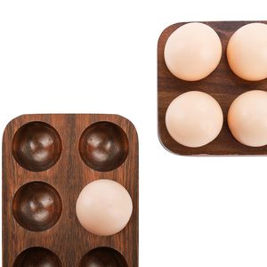 Wooden <b>Egg</b> Holder Made of Acacia Wood Farmhouse Style <b>Egg</b> <b>Storage</b> Tray for Kitchen Fridge Organizer - Product Image 4
