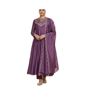 Zain Exports Pair Top Bottom Salwar Kameez Vichitra <b>Silk</b> <b>Fabric</b> Embroidery Detail Quick Dry Casual Party Wear Women All Seasons - Product Image 1