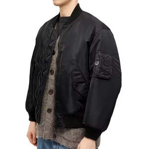 Blouson Bomber en Soie Enduite Tendance avec Broderie Logo Avant, Imperméable et Coupe-Vent, Style Urbain, Vestes d'Uniforme d'Équipe pour l'Extérieur - Product Image 6