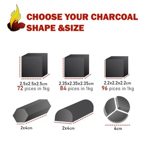 Briquetas de Carbón de Coco Rojo y Negro para Hookah y Shisha, en Forma de Cubo/Hexágono, Calidad Premium, Origen Propinsi Jawa Tengah - Product Image 3