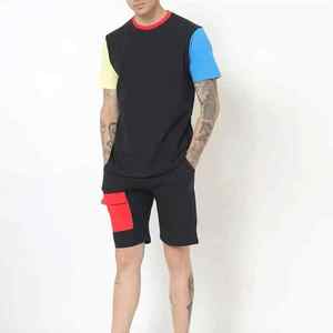 GENERSA SPORTS เซตเสื้อยืดคอกลมแขนสั้นพิมพ์ลายสีดำสำหรับผู้ชายกางเกงขาสั้นเอวยืดหยุ่นทำจากโพลีเอสเตอร์น้ำหนักเบาระบายอากาศดีใส่สบายในฤดูร้อน - Product Image 6