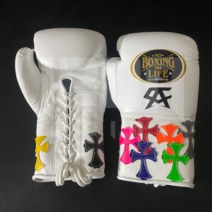 ถุงมือชกมวยโครมฮาร์ทส์แบบมืออาชีพ รุ่น No Boxing No Life หนังวัวแท้คุณภาพสูง หนาพิเศษ ปรับแต่งได้ ขายดี - Product Image 2