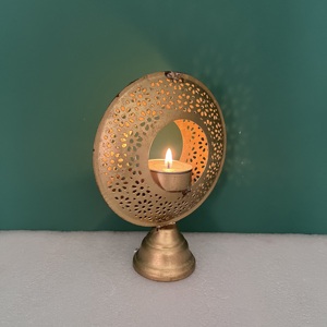 Antique Gold Metal Tealight Candle Holder <b>Decorative</b> <b>Table</b> Lamp Home <b>Decor</b> - Product Image 1
