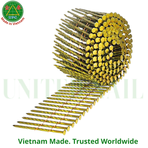 2-3/4" Coil <b>Nails</b> 5000pcs Steel Screw Shank & Checkered Head for Wooden Pallet Pneumatic <b>Nail</b> Gun From Vietnam | clavo en rollo - Product Image 6