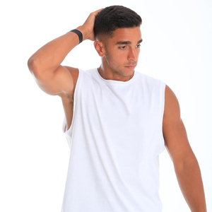 Débardeur homme noir en tricot 100% haute qualité, col rond, couleur unie, style décontracté, en vente à prix avantageux - Product Image 6