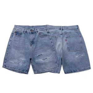 Pantalones Cortos de Mezclilla Sólidos para Hombre OEM, de Alta Calidad, de Algodón Orgánico Transpirable de Secado Rápido, Estilo Urbano, con Logotipo Personalizado - Product Image 2