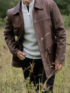 Mens Garth Genuine Brown Leather <b>Coat</b> - Product Image 2