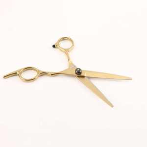 Kit de Tijeras de Peluquería Profesionales de Acero Inoxidable Dorado, Tijeras de Corte Rectas y de Entresacar Afiladas de 6 Pulgadas para Barbería - Product Image 5