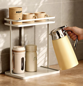 3 Tier Standing Cup Holder Rack Stainless Steel Beverage Cup Storage <b>Shelf</b> Countertop Organizer for Dining <b>Table</b> Kitchen - Product Image 4