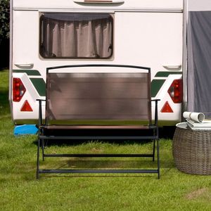 Banc de jardin pliable pour 2 personnes avec dossier et accoudoirs pour l'utilisation en jardin ou sur la terrasse - Product Image 3