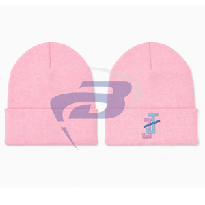 Gorro de Invierno Tejido de la Hermandad Jack And Jill Of America, Color Rosa y Azul Claro, Bordado en 3D, Gorro de Invierno Tejido Premium - Product Image 2