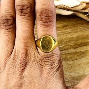 New Arrival Bohemian Signet <b>Ring</b> High Quality Brass Men 18k Gold Plated <b>Plain</b> Design Band <b>Ring</b> Wholesale/OEM/ODM - Product Image 6