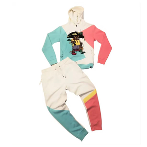 Survêtement imprimé en polaire polyester/coton pour hommes, personnalisable, motif uni, respirant, écologique, à capuche et taille élastique, vente en gros - Product Image 5