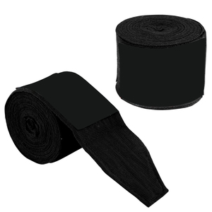 Service OEM ODM – Bandes de boxe noires professionnelles élastiques et respirantes pour entraînement MMA, avec étiquette personnalisée, sangles de poignet - Product Image 1