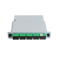 1x9 LGX Optical PLC Splitter Module Card Insertion SC/APC Uneval Cassette Box 9 Ports Fiber for FTTH 3G 4G Networks