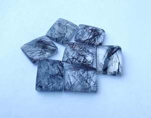 พลอยรูไทล์สีดำธรรมชาติ รูปทรงสี่เหลี่ยมผืนผ้า แบบตัดเช็คเกอร์ ขนาดปรับเทียบแล้ว สำหรับทำเครื่องประดับ - Product Image 2