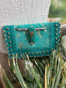 Metallic Fur Leather Handbag Western Style Crossbody Handbag Steer Carving Sling <b>Purse</b> Western Style Handbag - Product Image 5