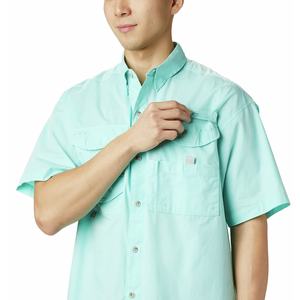 Alta calidad estilo Safari suelta Color sólido moda ropa a granel mezcla de ropa Bale personalizado camisa informal de manga corta para hombres - Product Image 2