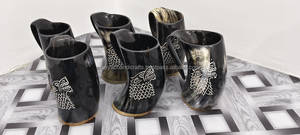 Ox Horn <b>Mug</b> Wine <b>Mug</b> Customized Ceramic <b>Black</b> Leak Proof Lid Vacuum Insulation Coffee <b>Mug</b> from India - Product Image 2