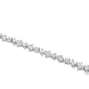 Bracelet en or massif 14 carats pour femme avec diamants de laboratoire taille émeraude certifiés GIA, bijoux de mariage classiques - Product Image 2