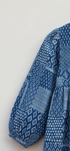 Indigo <b>Patchwork</b> Style Hand Block Print Women's Tank <b>Top</b> 100% Cotton Bohemian Ethnic Floral Lace Bow Casual - Product Image 3
