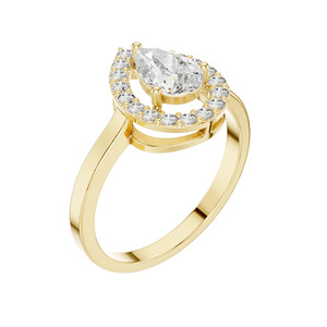 แหวนเพชรทรงลูกแพร์ ดีไซน์คลาสสิค ทองคำแท้ 18K เพชรเพาะเลี้ยง ความใสระดับ ICI รับรองโดย ICI สำหรับผู้หญิง สวมใส่ในโอกาสหมั้น - Product Image 5