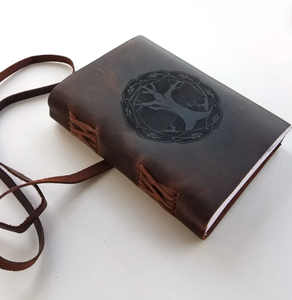 Diario de Cuero Personalizado Árbol de la Vida, Papel Hecho a Mano en Blanco de 5" x 7", Opción de Papel Rayado o Sin Rayar - Product Image 2