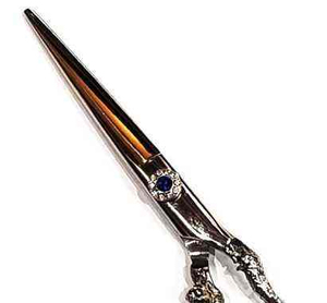 Luxury Gold Engraved Professional Barber Scissors Custom Logo Stainless Steel Hair Cutting Shears Ornate Hairdressing Scissors - Product Image 3