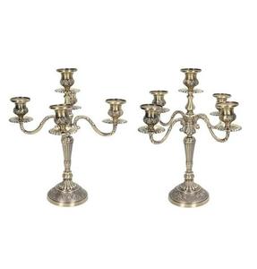 Newly Design Slim Size Metal 5 Arms Gold Finished Candelabra for Home & Wedding Party Decoration Centerpieces Floor Candelabra - Product Image 2