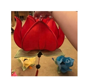 Farol de Seda Ovalado Vietnamita, Faroles con Forma de Ajo, Formas Mixtas, Decoraciones Perfectas para Fiestas en Interiores y Exteriores, Bodas, Diwali - Product Image 3