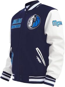 Veste universitaire brodée Dallas Mavericks, couleur personnalisée, bordure contrastée, décontractée pour adulte, 100% respirante, séchage rapide, printemps - Product Image 3