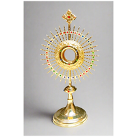 Monstrance décorative en laiton, monstrance royale en laiton pour église, monstrance sacrée pour la prière eucharistique, ornement pour chapelle et sanctuaire