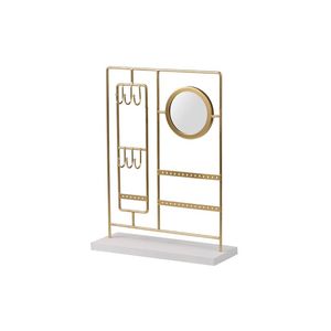 ชั้นวางของ, ที่เก็บเครื่องประดับ, ของขวัญสำหรับจัดระเบียบเครื่องประดับ, ที่เก็บเครื่องประดับดีไซน์หรูหรา, แท่นวางเครื่องประดับเคลือบทอง, ชั้นโชว์เครื่องประดับสำหรับร้านค้า - Product Image 1