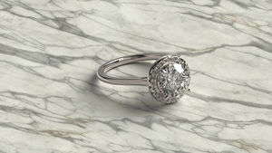 Claw Prong Halo Diamond <b>Ring</b> 18K Gold Plated Round Brilliant Solitaire <b>Plain</b> Shank Engagement <b>Ring</b> Fine Jewelry Gift for Women - Product Image 4