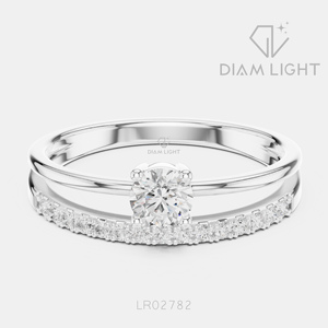 Bague empilable certifiée IGI, diamant de laboratoire 0,25 carat, or blanc 14 carats, couleur F+, clarté VS+, bague de mariée délicate pour femme, bijoux - Product Image 1