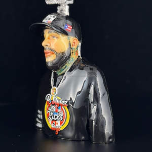 925 plata esterlina personalizada 3D esmalte hombres cara GRA certificado VVS Moissanite corte redondo Hip Hop colgante a precio al por mayor - Product Image 2