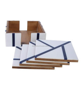 Ensemble de sous-verres en résine époxy de conception classique sous-verres en pierre faits à la main de super qualité pour bureau et table de cuisine de falak world Export - Product Image 5