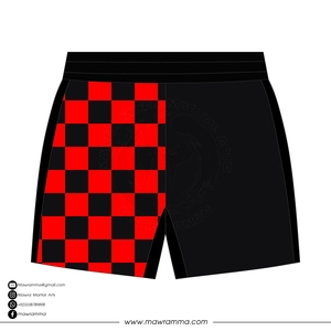 Pantalones Cortos de MMA para Hombre MAWRA, Rojos y Negros a Cuadros, de Secado Rápido, Corte Regular, con Logotipo Frontal Sublimado, Ropa de Artes Marciales Mixtas - Product Image 6